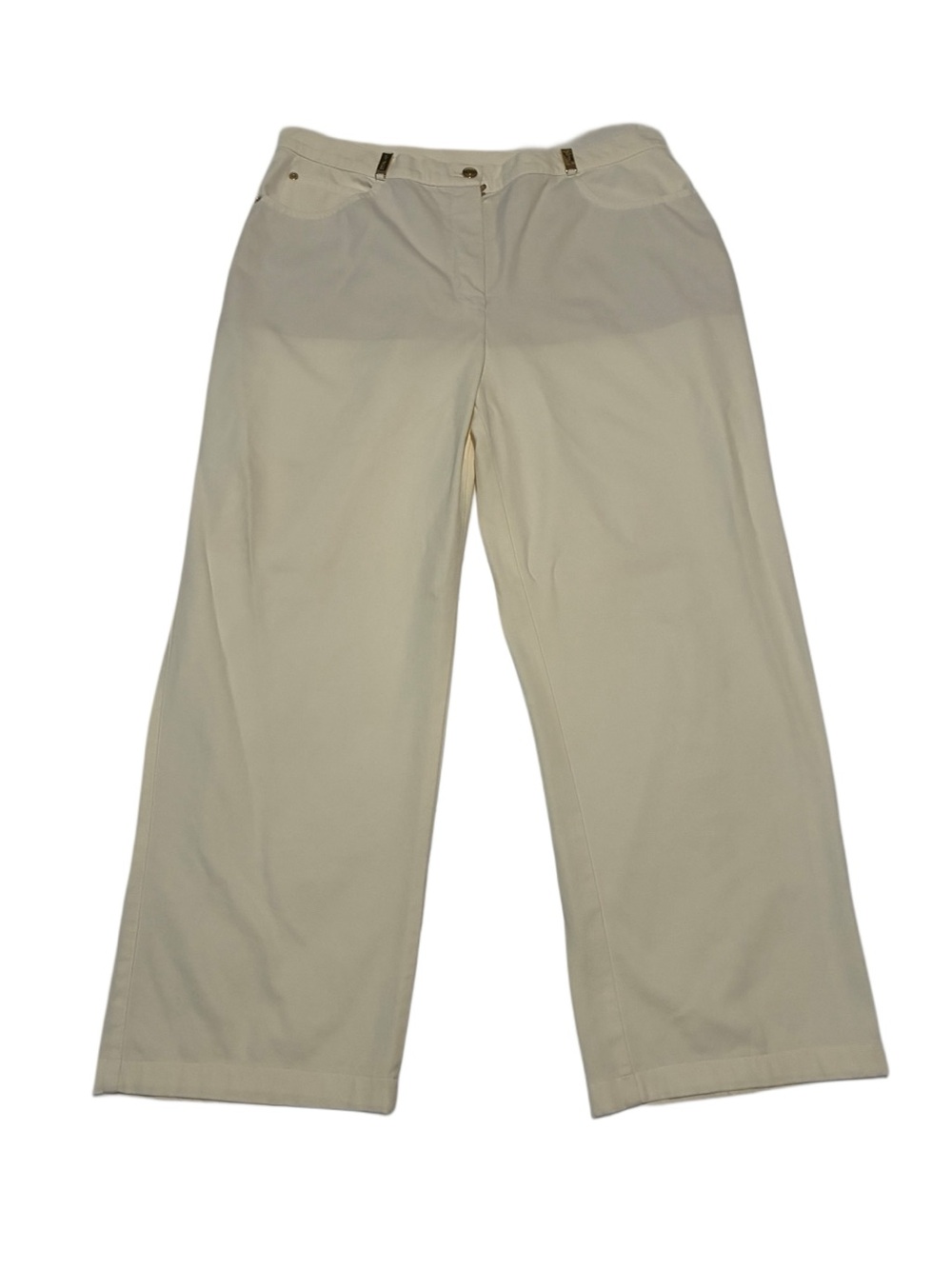 Vintage St. John Sport by Marie Gray Wide Leg Cream Womens Pants Size 15